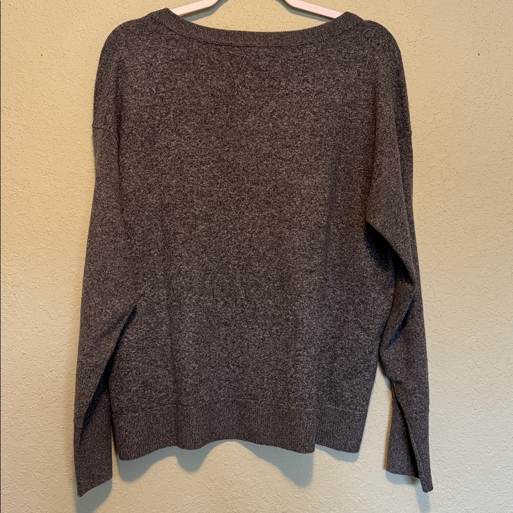 Lucky Brand Heathered Gray V-Neck Pullover Sweater - Picture 2 of 7